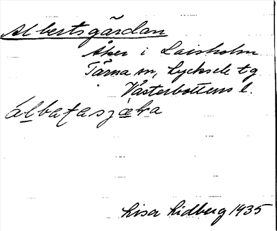 Bild på arkivkortet för arkivposten Albertsgärdan
