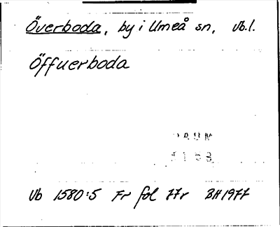 Bild på arkivkortet för arkivposten Överboda