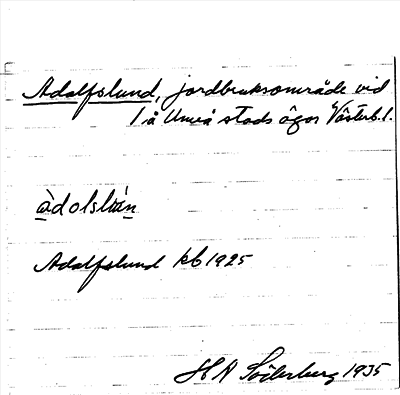 Bild på arkivkortet för arkivposten Adolfslund