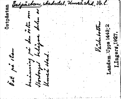 Bild på arkivkortet för arkivposten Östpåstan