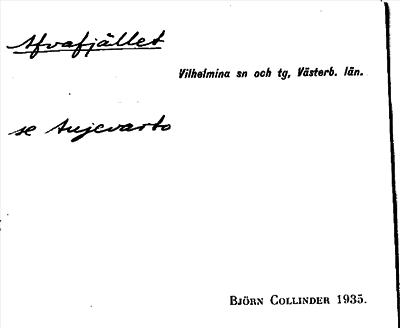 Bild på arkivkortet för arkivposten Afvafjället, se Aujevarto