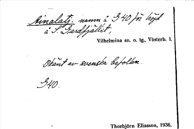 Bild på arkivkortet för arkivposten Ainalatj.