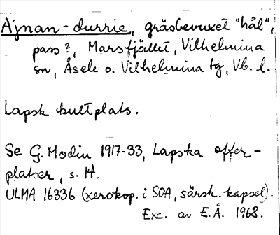 Bild på arkivkortet för arkivposten Ajnan-durrie