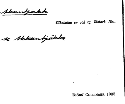 Bild på arkivkortet för arkivposten Akantjakk, se Akkantjåkke