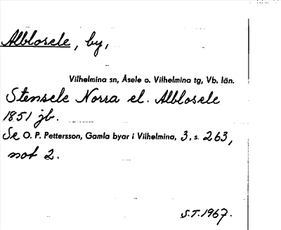 Bild på arkivkortet för arkivposten Alblosele
