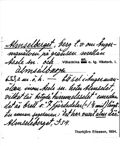 Bild på arkivkortet för arkivposten Almselberget