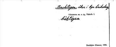 Bild på arkivkortet för arkivposten Backtegen