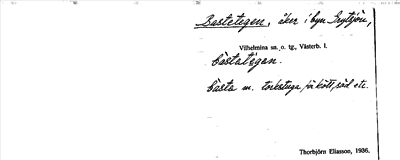 Bild på arkivkortet för arkivposten Bastetegen