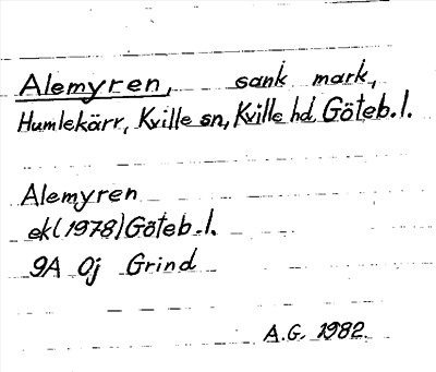 Bild på arkivkortet för arkivposten Alemyren
