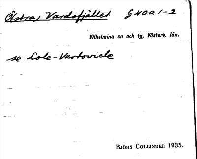 Bild på arkivkortet för arkivposten Ö(stra) Vardofjället, se Lole-Vartoviele