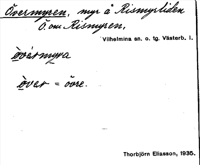 Bild på arkivkortet för arkivposten Övermyren