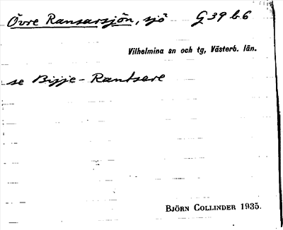 Bild på arkivkortet för arkivposten Övre Ransarsjön