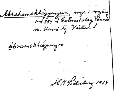 Bild på arkivkortet för arkivposten Abrahamskläppmyren