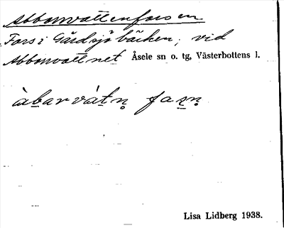 Bild på arkivkortet för arkivposten Abborrvattenforsen