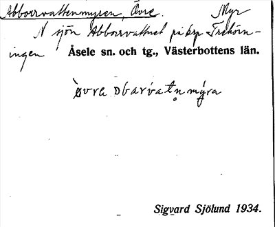 Bild på arkivkortet för arkivposten Abborrvattenmyren, Övre