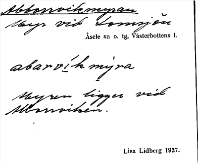 Bild på arkivkortet för arkivposten Abborrvikmyran