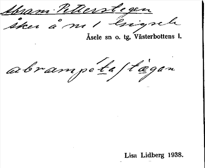 Bild på arkivkortet för arkivposten Abram-Petterstegen