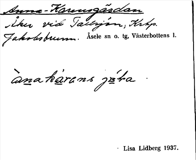 Bild på arkivkortet för arkivposten Anna-Karensgärdan