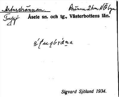 Bild på arkivkortet för arkivposten Artursbrännan