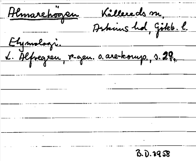Bild på arkivkortet för arkivposten Almarehögen