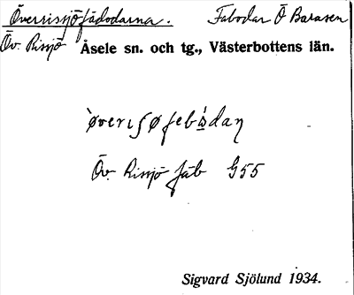 Bild på arkivkortet för arkivposten Överrissjöfäbodarna