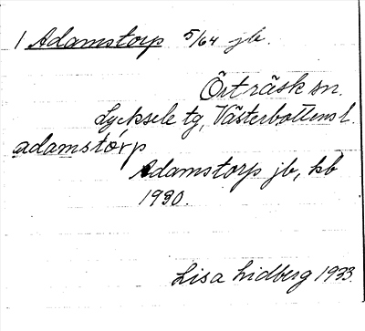 Bild på arkivkortet för arkivposten Adamstorp