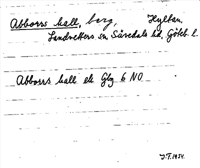 Bild på arkivkortet för arkivposten Abborrs hall