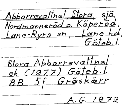 Bild på arkivkortet för arkivposten Abborrevattnet, Stora