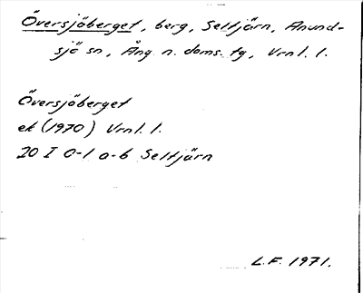 Bild på arkivkortet för arkivposten Översjöberget