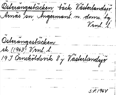 Bild på arkivkortet för arkivposten Österängesbäcken