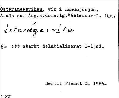 Bild på arkivkortet för arkivposten Österängesviken