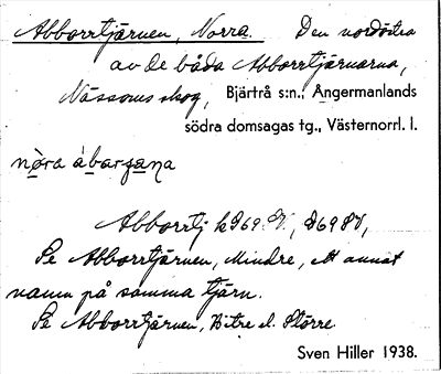 Bild på arkivkortet för arkivposten Abborrtjärnen, Norra