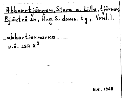Bild på arkivkortet för arkivposten Abborrtjärnen, Stora o. Lilla