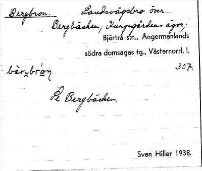 Bild på arkivkortet för arkivposten Bergbron