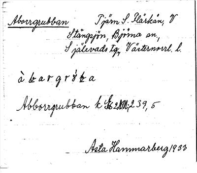 Bild på arkivkortet för arkivposten Aborrgrubban