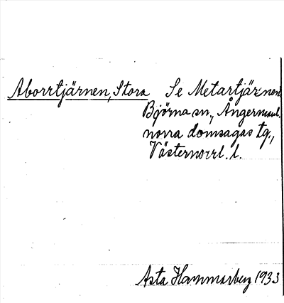 Bild på arkivkortet för arkivposten Aborrtjärnen, Stora, se Metartjärnen