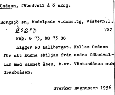 Bild på arkivkortet för arkivposten Ösåsen