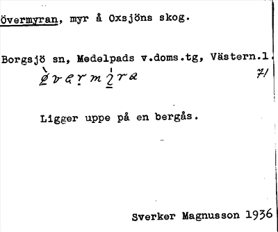 Bild på arkivkortet för arkivposten Övermyran