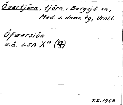 Bild på arkivkortet för arkivposten Övertjärn