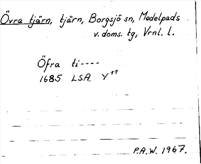 Bild på arkivkortet för arkivposten Övra tjärn