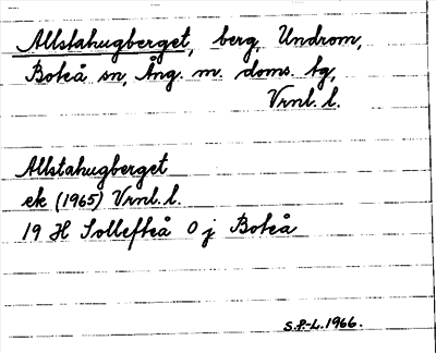 Bild på arkivkortet för arkivposten Allstahugberget
