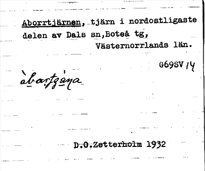 Bild på arkivkortet för arkivposten Aborrtjärnen