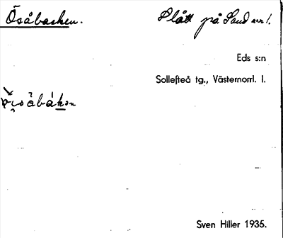 Bild på arkivkortet för arkivposten Ösåbacken