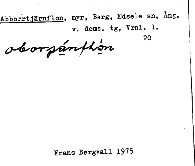 Bild på arkivkortet för arkivposten Abborrtjärnflon