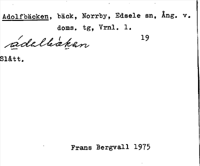 Bild på arkivkortet för arkivposten Adolfbäcken