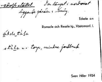 Bild på arkivkortet för arkivposten Adolfs stället