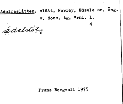 Bild på arkivkortet för arkivposten Adolfsslåtten