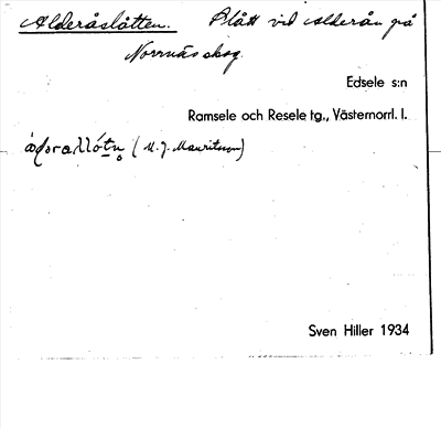 Bild på arkivkortet för arkivposten Alderåslåtten