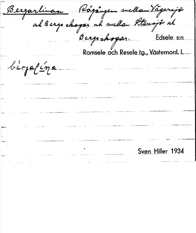 Bild på arkivkortet för arkivposten Bergarlinan