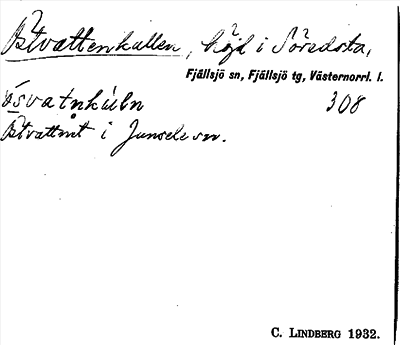 Bild på arkivkortet för arkivposten Östvattenkullen